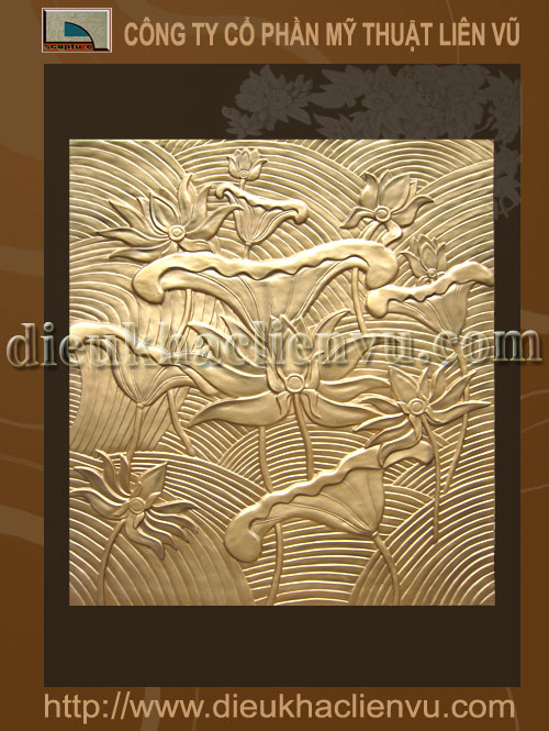 Tiểu cảnh đẹp kết hợp phù điêu sen của Cty CPMT Liên Vũ